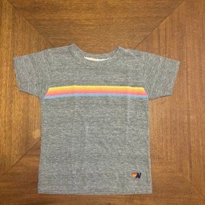 Aviator Nation - Kids Gray T-Shirt Tee 5 Stripes  Size 6